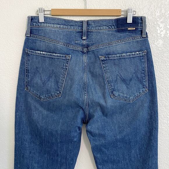 Mother Superior High Waisted Rider Skimp Jeans Cowboys Don’t Cry Wash Size 32 - Picture 8 of 16